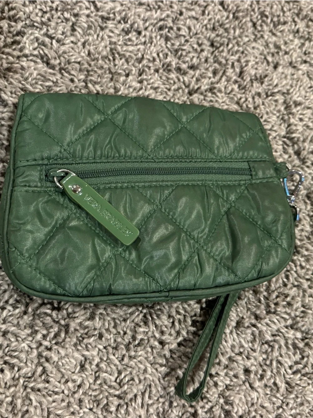 Vera Bradley Green Quilted Wristlet Clutch